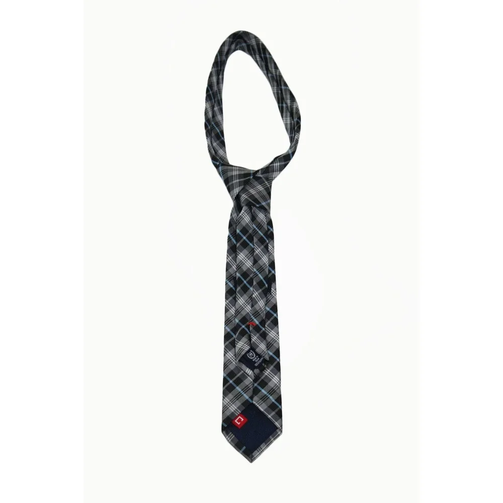 Chaps Boys Plaid‎ Necktie Black Charcoal Grey Black Blue